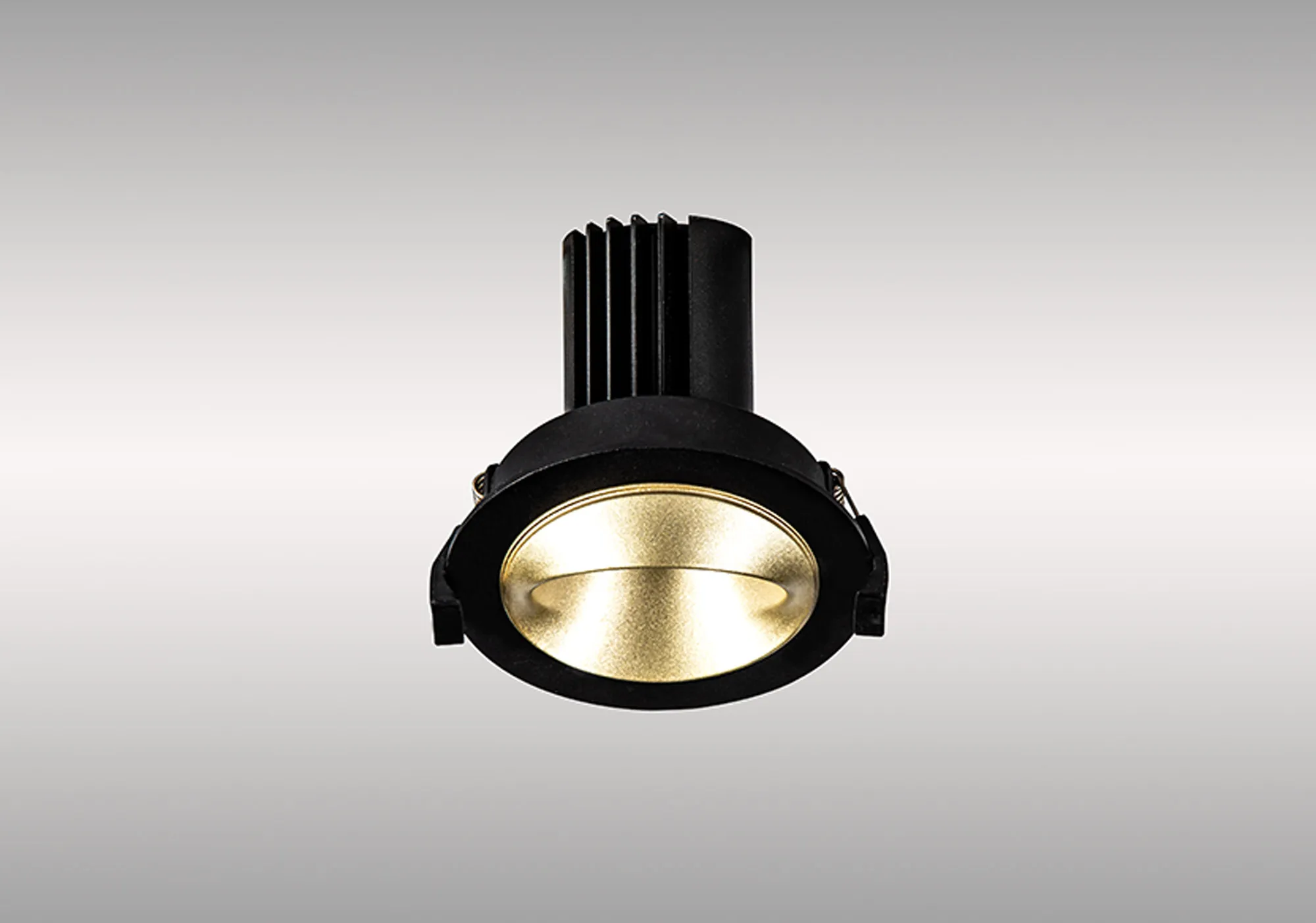 Bonia 12 Tridonic Powered 12W 3000K 1200lm 24° CRI>90 LED Engine Black/Gold Fixed Recessed Spotlight, IP20 DM202478  Dlux Bonia 12